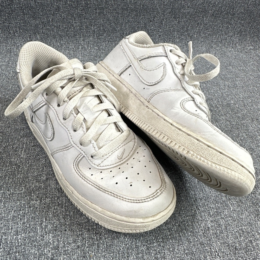 Nike Air Force 1 Low Kids‎ 4Y White Leather Sneakers Youth Shoes